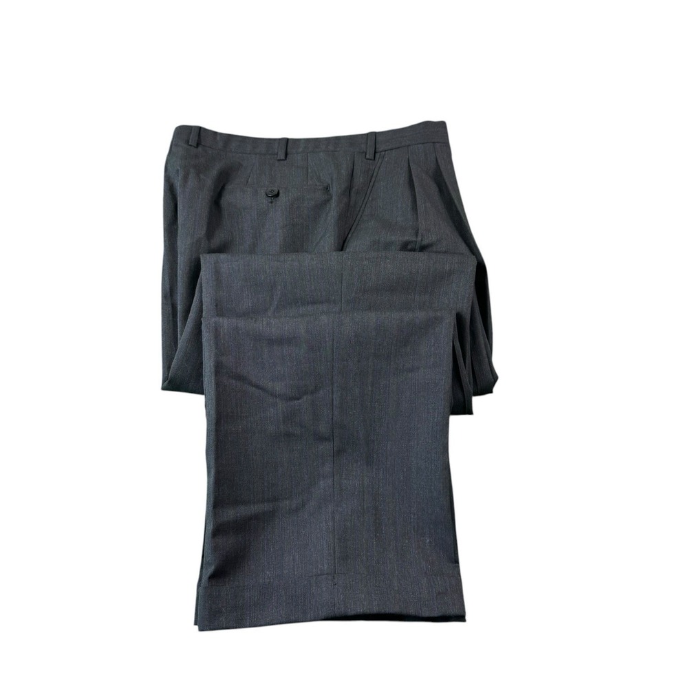 Brioni Navy Blue w/ Blue Striped Pure Wool Men's Double Pleated Trouser 34x34